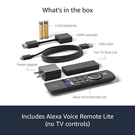 Fire TV Stick Lite with all-new Alexa Voice Remote Lite (no TV controls), HD streaming device Fire TV Stick Lite with all-new Alexa Voice Remote Lite (no TV controls), HD streaming device